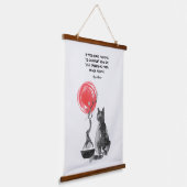 Tapisserie Suspendue Chat avec Bonsai et Citation Bouddha (Angulaire)