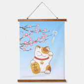 Tapisserie Suspendue Chat Calico Lucky Japonais, Maneki Neko (Recto)