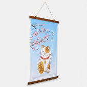 Tapisserie Suspendue Chat Calico Lucky Japonais, Maneki Neko (Angulaire)