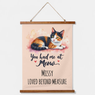 Tapisserie Suspendue Chat Calico Vous M'avez Eu À Miaou Aquarelle