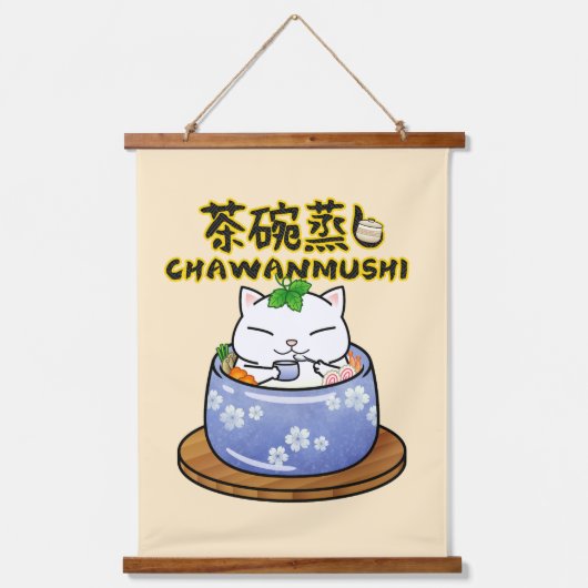 Tapisserie Suspendue Chat Chawanmushi japonais (Recto)