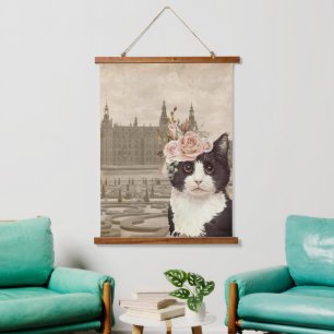 Tapisserie Suspendue Chat fantaisie & Château