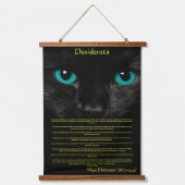 Tapisserie Suspendue Chat noir avec oeil vert vous regardant Desiderata (Recto)