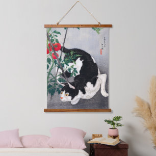 Tapisserie Suspendue Chat noir et plant de tomate Takahashi Hiroaki 193
