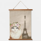 Tapisserie Suspendue Chat & Tour Eiffel (Recto)