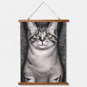 Tapisserie Suspendue Chats bleus et verts Fats noirs et blancs (Recto)