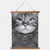 Tapisserie Suspendue Chats bleus et verts Fats noirs et blancs (Recto 2)