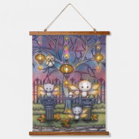 Chats de fées mignons par une nuit d'automne - Art