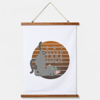 Chatte drôle faisant du yoga.