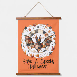 Tapisserie Suspendue Chauve-souris de Halloween en patchwork aux couleu