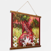 Tapisserie Suspendue Cheval de la marguerite lunaire en champ d'art Abs (Angulaire)