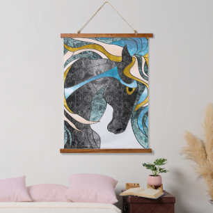 Tapisserie Suspendue Cheval de Verre Abstrait - Équine moderne
