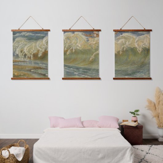 Tapisserie Suspendue Chevaux Neptune par Walter Crane (Chambre à coucher)