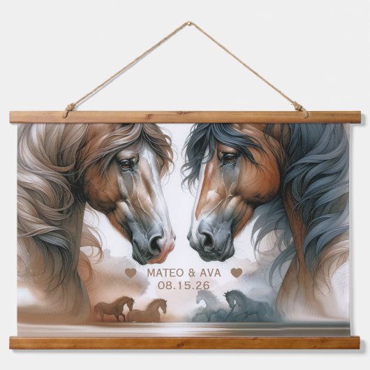 Tapisserie Suspendue Chevaux spéciaux Mariage Brown (Devant)