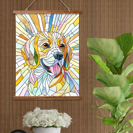 Tapisserie Suspendue Chien beagle - Art Mosaïque coloré