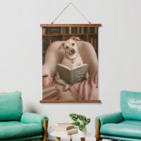 Chien de lecture mignon Illustration de bibliothèq