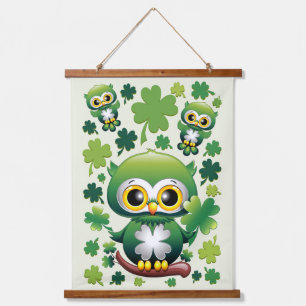 Tapisserie Suspendue Chouette bébé mignonne St Patrick dessin animé