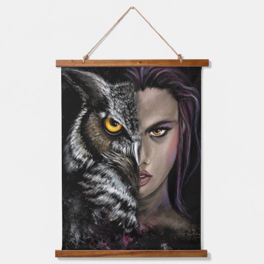 Tapisserie Suspendue Chouette fille - Emotion Hanging Tapestry - Peintu (Recto)
