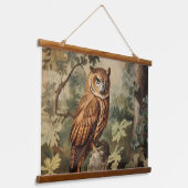 Tapisserie Suspendue Chouette majestueuse dans une forêt (Angulaire)