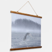 Tapisserie Suspendue Chouette Neige Volant En Hiver (Angulaire)