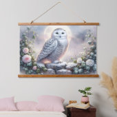 Tapisserie Suspendue Chouette neigeuse dans le jardin d'hiver Lune (Chambre à coucher)