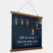 Tapisserie Suspendue Chouette qui est différent avec un collage de devi (Angulaire)