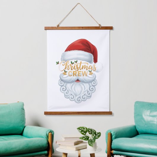 Tapisserie Suspendue Christmas Crew Santa Head Wall Art Print (Salon)