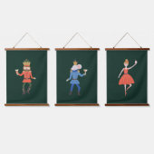 Tapisserie Suspendue Christmas Nutcracker Cocktail Party Triptych (Tripler)