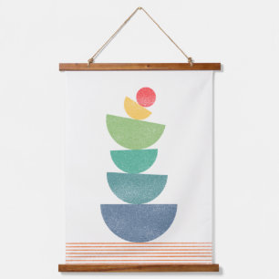 Tapisserie Suspendue Chute de l'abstrait orange au milieu du siècle