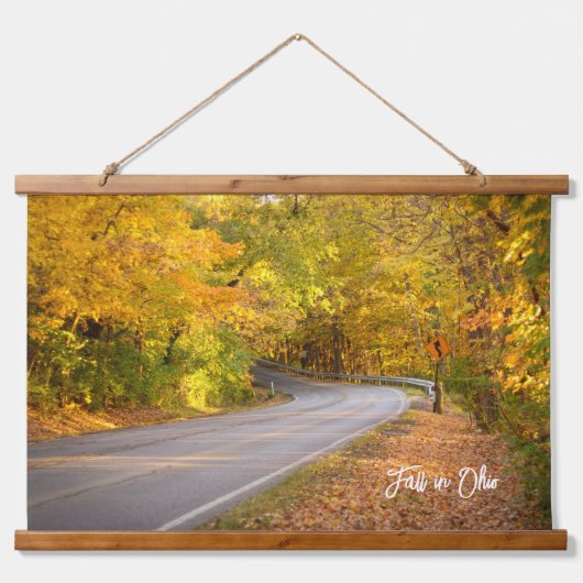 Tapisserie Suspendue Chute en Ohio Curvy Road Autumn Foliing (Devant)