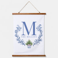 Cimetière Monogramme Bleu avec arbre de Noël