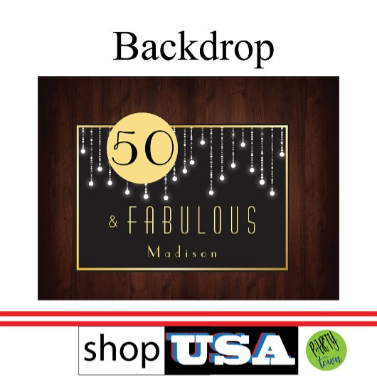 Tapisserie Suspendue Cinquante et fabuleux : String Lights Anniversaire