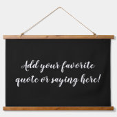 Tapisserie Suspendue Citation personnalisée indiquant le script Panneau (Devant)