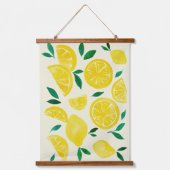 Tapisserie Suspendue citrons d'aquarelle - jaune et vert (Recto)