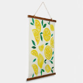 Tapisserie Suspendue citrons d'aquarelle - jaune et vert (Angulaire)