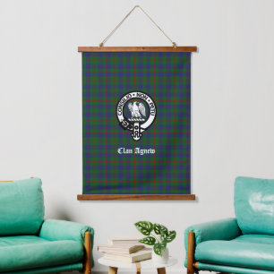 Tapisserie Suspendue Clan Agnew Tartan Crest personnalisable
