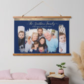 Tapisserie Suspendue Classy Modern Navy Blue Gold Ajouter votre famille (Chambre à coucher)