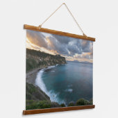 Tapisserie Suspendue Coastal Calm: Sunset Over Cliffs (Angulaire)