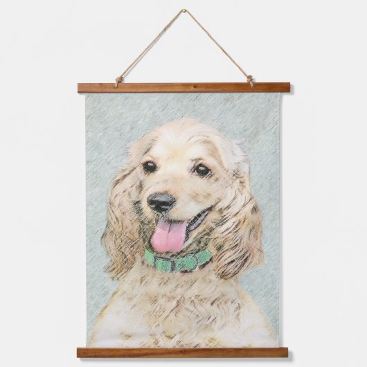 Tapisserie Suspendue Cocker Spaniel Buff Peinture - Art Chien original (Recto)