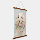 Tapisserie Suspendue Cocker Spaniel Buff Peinture - Art Chien original (Angulaire)