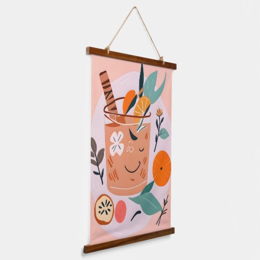 Tapisserie Suspendue Cocktail cannelle et orange (Angulaire)