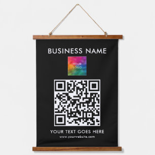 Tapisserie Suspendue Code QR du logo de l'entreprise personnalisable