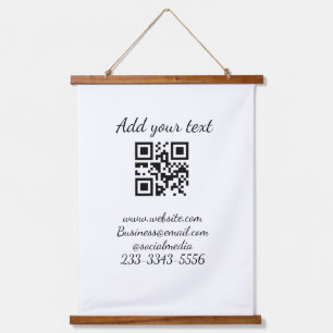 Tapisserie Suspendue code QR personnalisé simple ajouter votre nom text