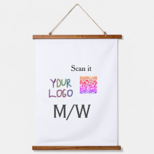 Tapisserie Suspendue Code QR simple minimal ajouter logo scanner nom du