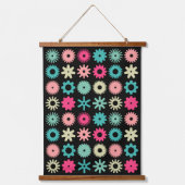 Tapisserie Suspendue Cogs - Couleurs 01 - sur Noir (Recto)