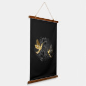 Tapisserie Suspendue Colibri noir et or (Angulaire)