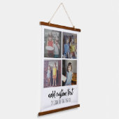 Tapisserie Suspendue Collage De 4 Photo - Texte De Famille En Bas - Bla (Angulaire)