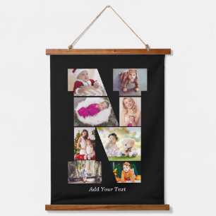 Tapisserie Suspendue Collage photo N en lettres noires et blanches