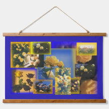 Collage vintage de fleurs jaunes