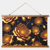 Tapisserie Suspendue Collection de Roses de luxe moderne Big Gold (Devant)